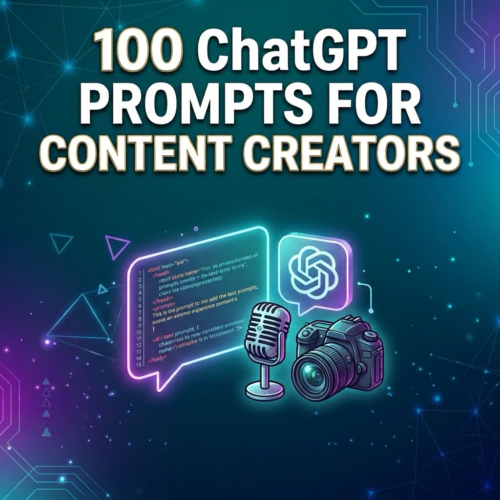 100 ChatGPT Prompts for Content Creators cover